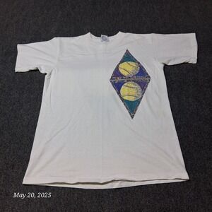 Vintage‎ Cyrk Sport Single Stitch Tennis Shirt Size Medium White Double Sided